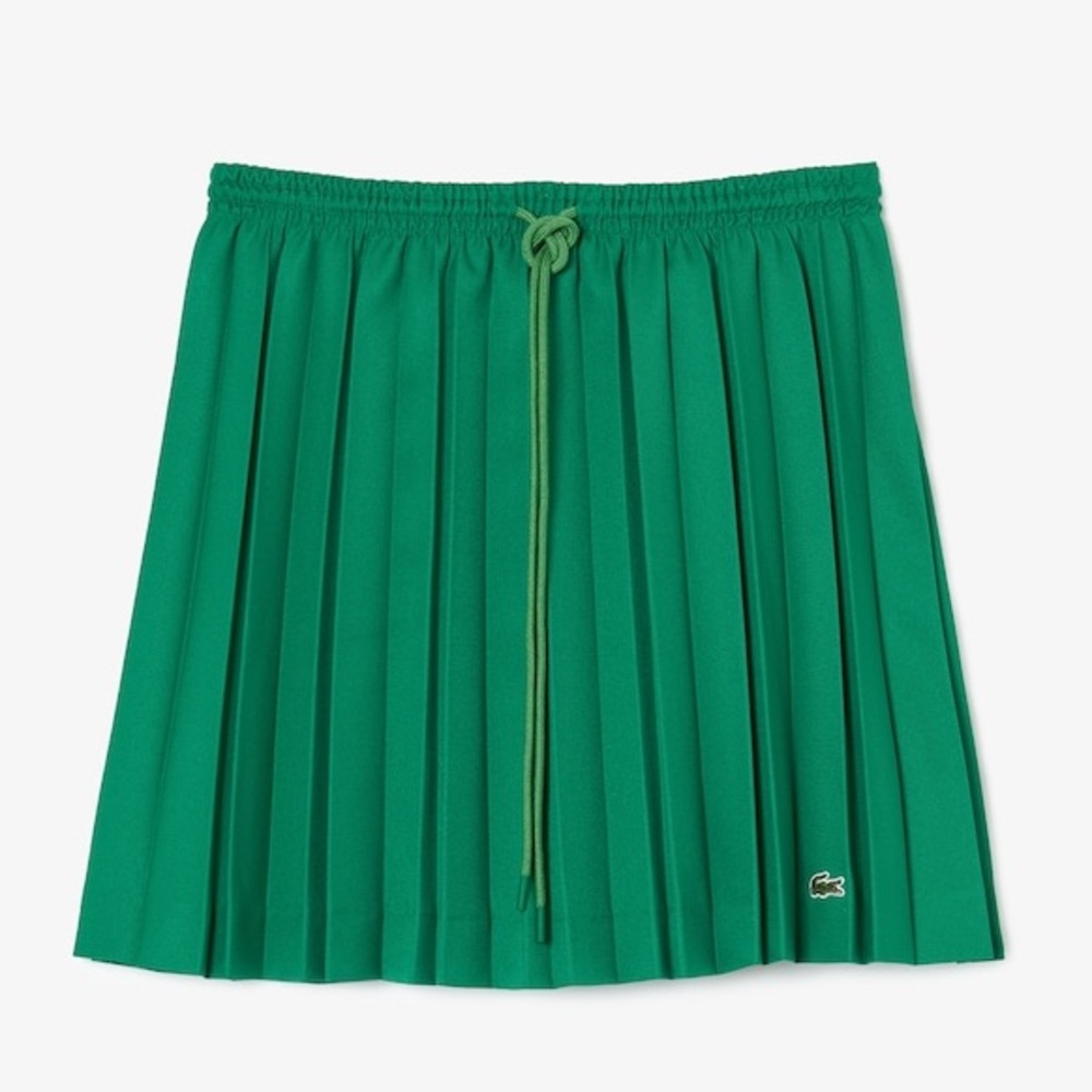 NWT Lacoste Live Womens Green Pleated Tennis Skirt, Size 36-S